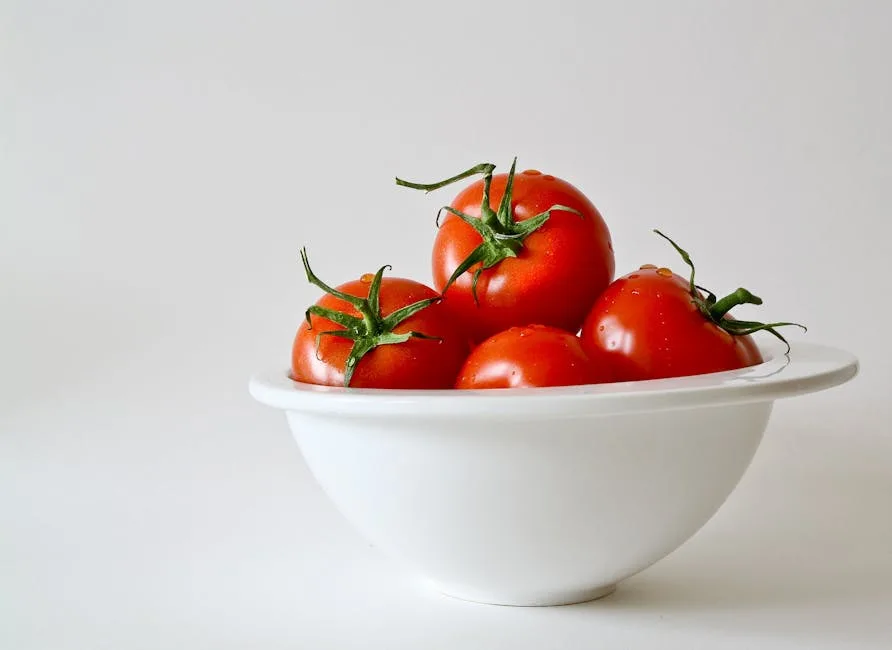 토마토의 영양가가 풍부한 빨간색 보물
